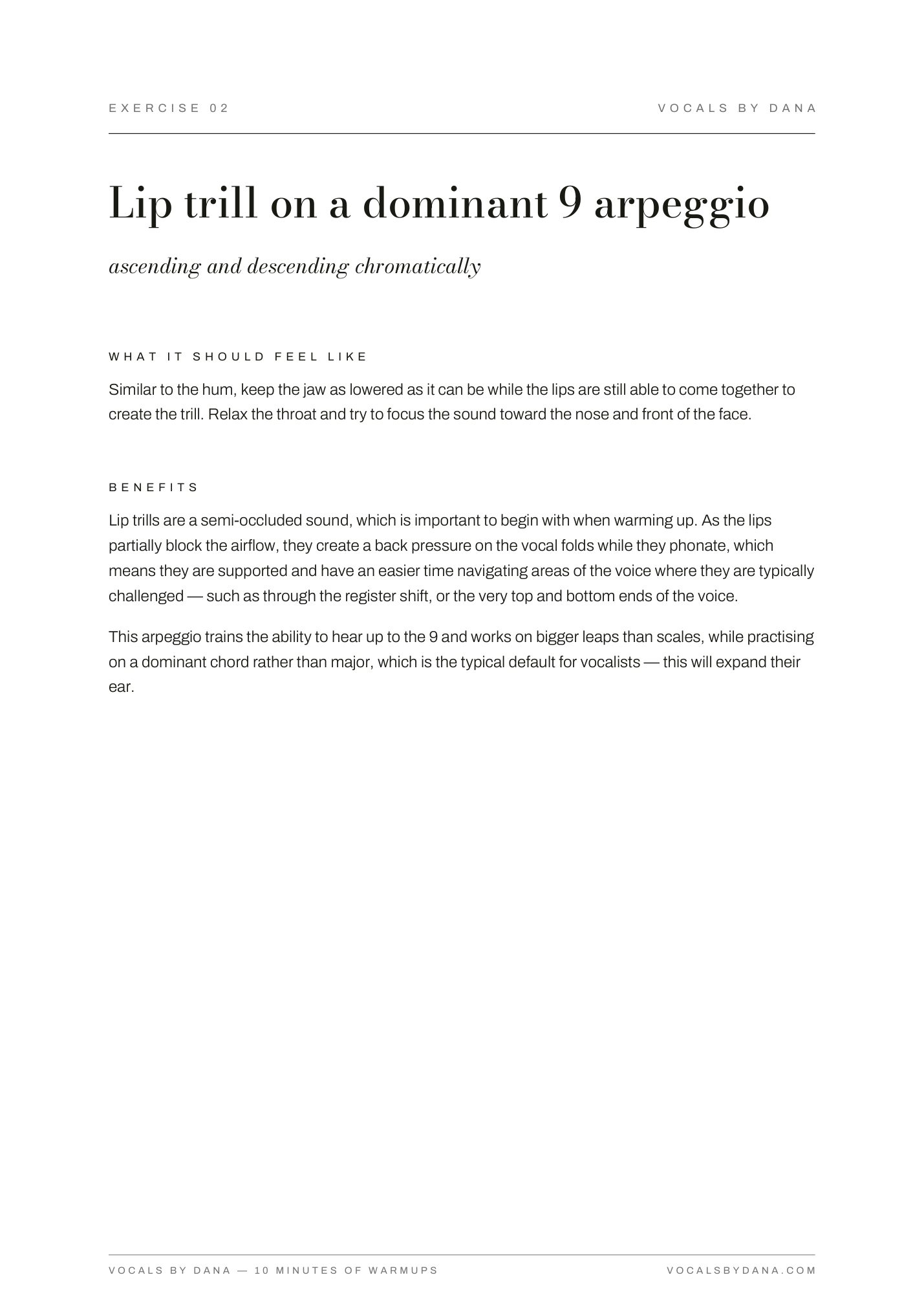 Instructions for Dominant 9 Arpeggio