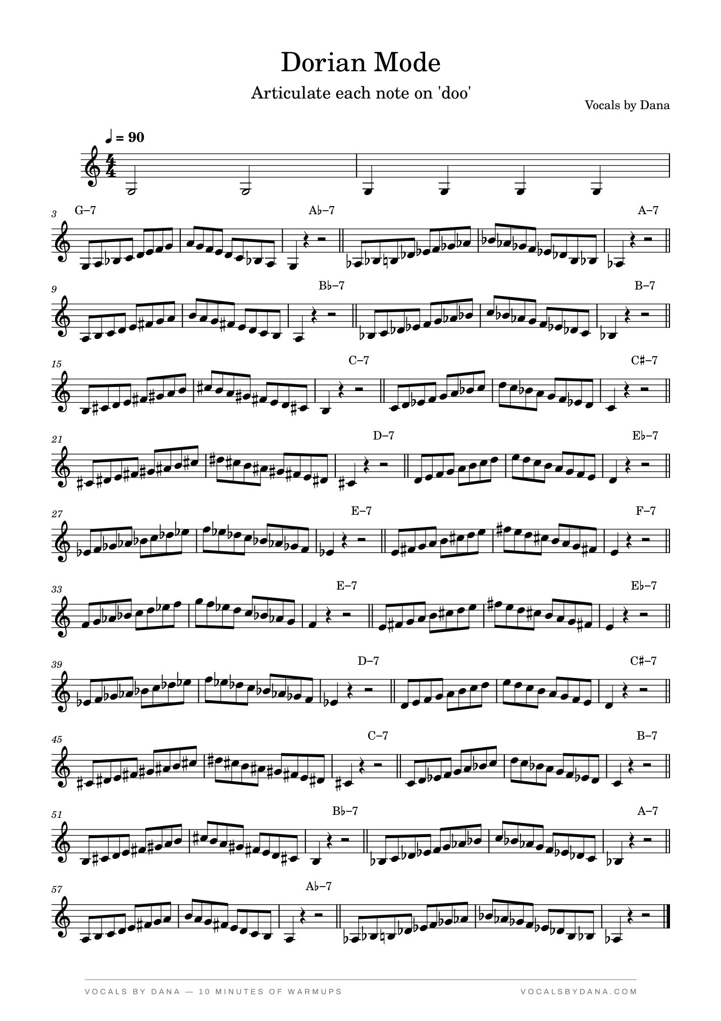 Sheet music for Dorian Mode
